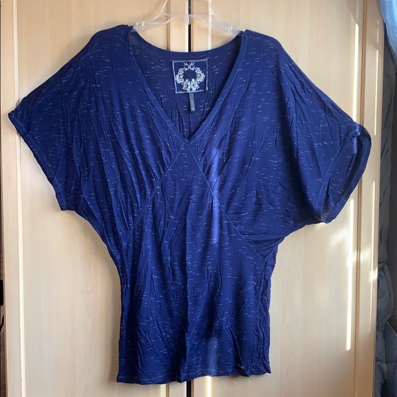 Buffalo David Bitton Tops - Buffalo Women’s Blue V Neck Blouse Size L